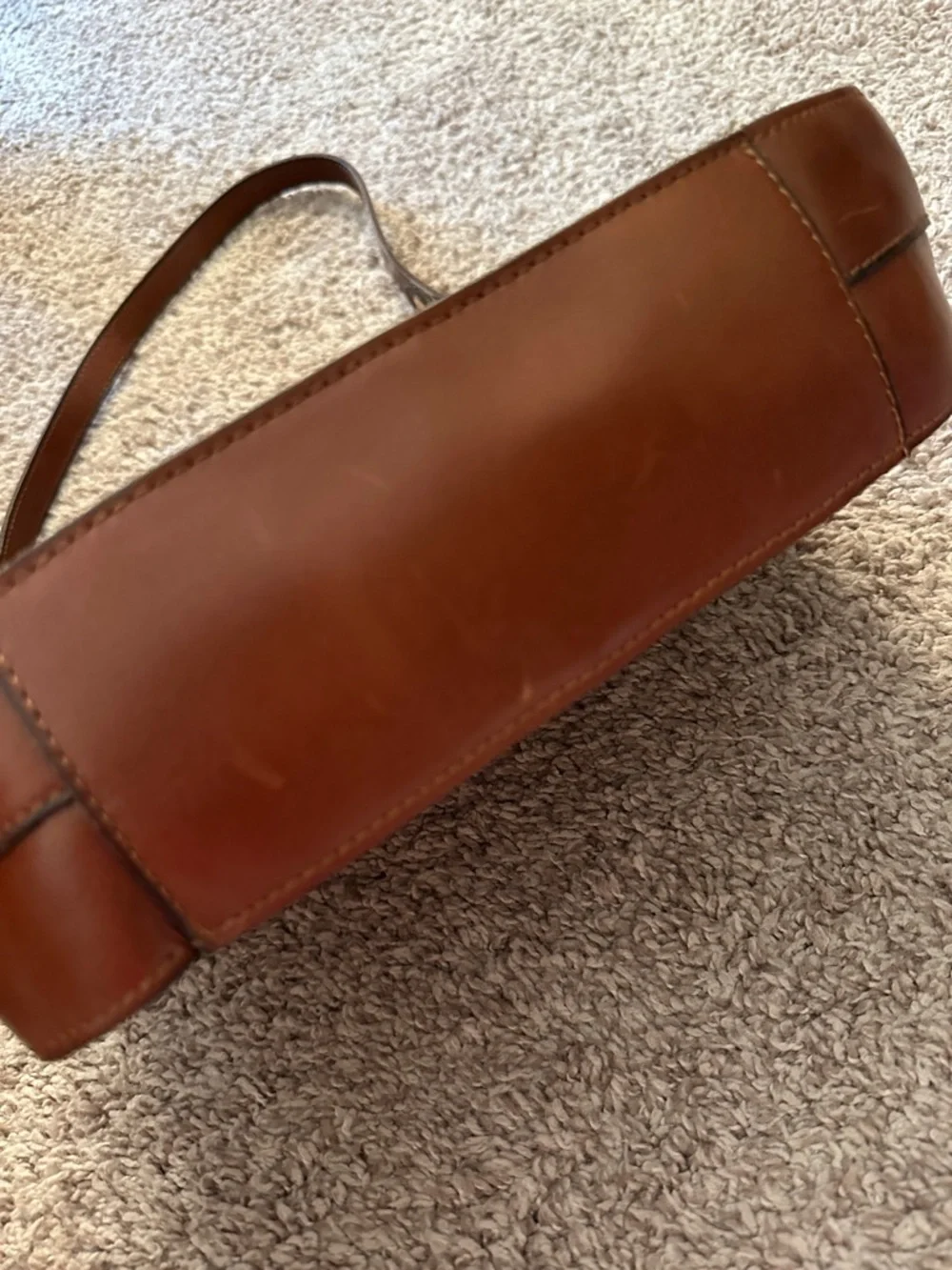 Patricia Nash Caletta Hobo Crossbody Bag - Cognac Leather